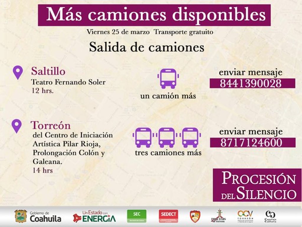 Más camiones para asistir a la Procesión del Silencio