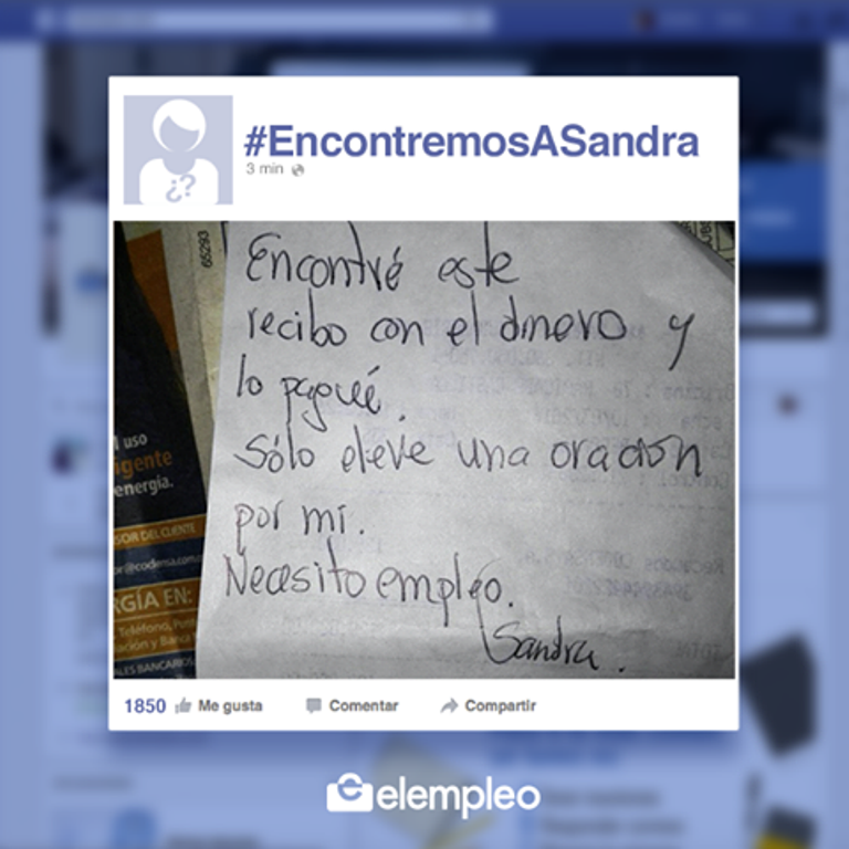 Acto de honestidad de una mujer <br> desempleada se vuelve viral