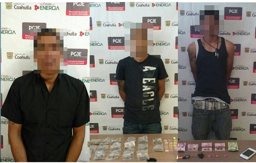 Arresta la PGJE a homicida y a tres narcomenudistas en Coahuila