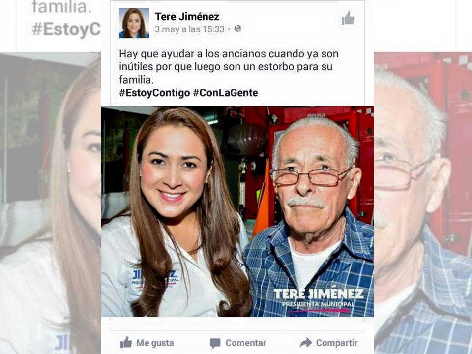 Pide candidata del PAN ayudar a los ancianos cuando ya sean “inútiles”