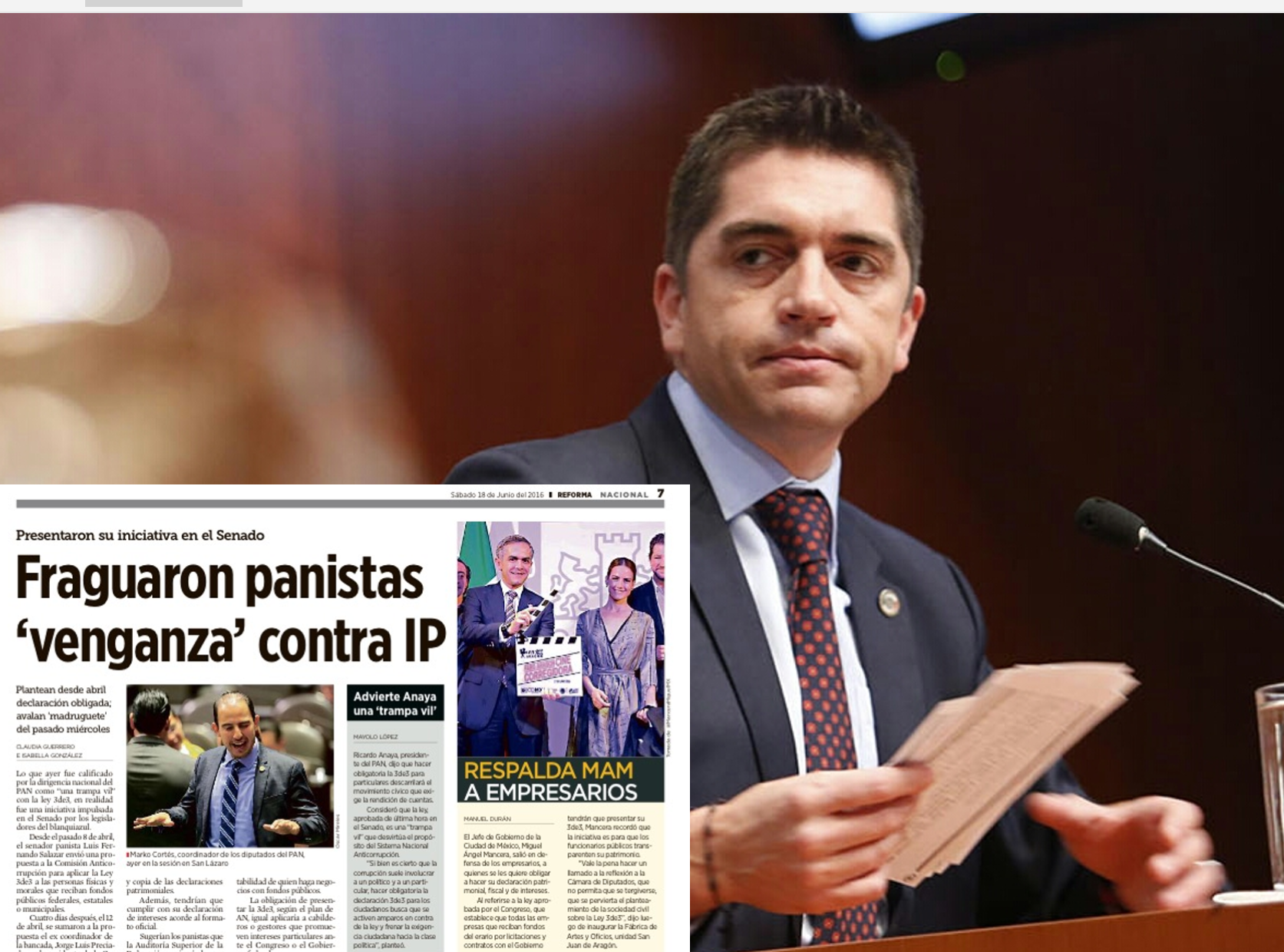 Luis Fernando Salazar fue quien <br> “volteó” Ley 3de3 contra la IP