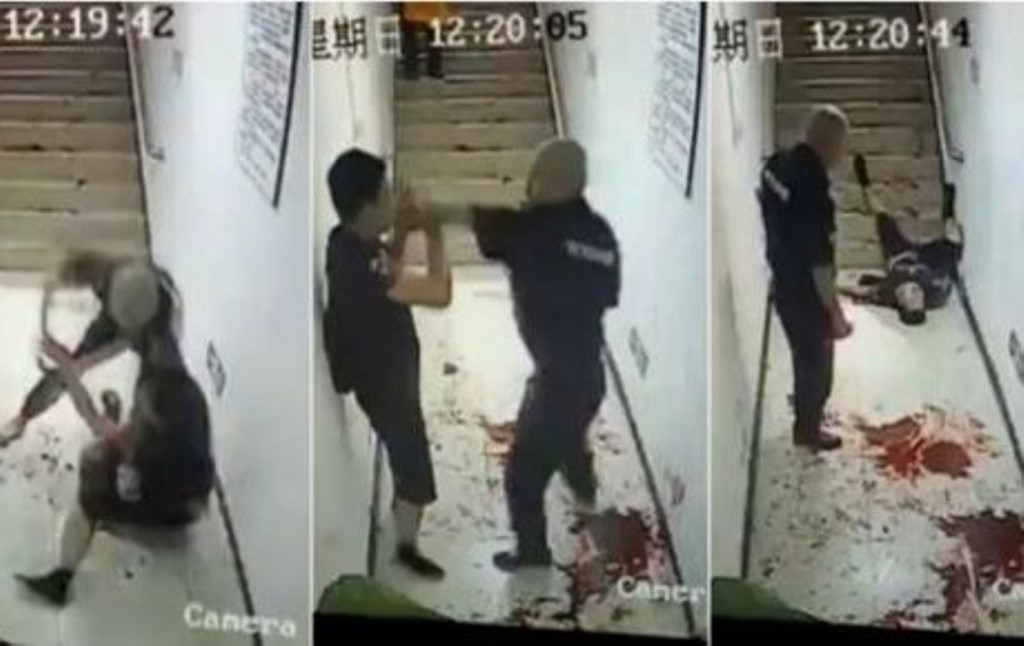 Captan video de un policía que asesina brutalmente a su compañero