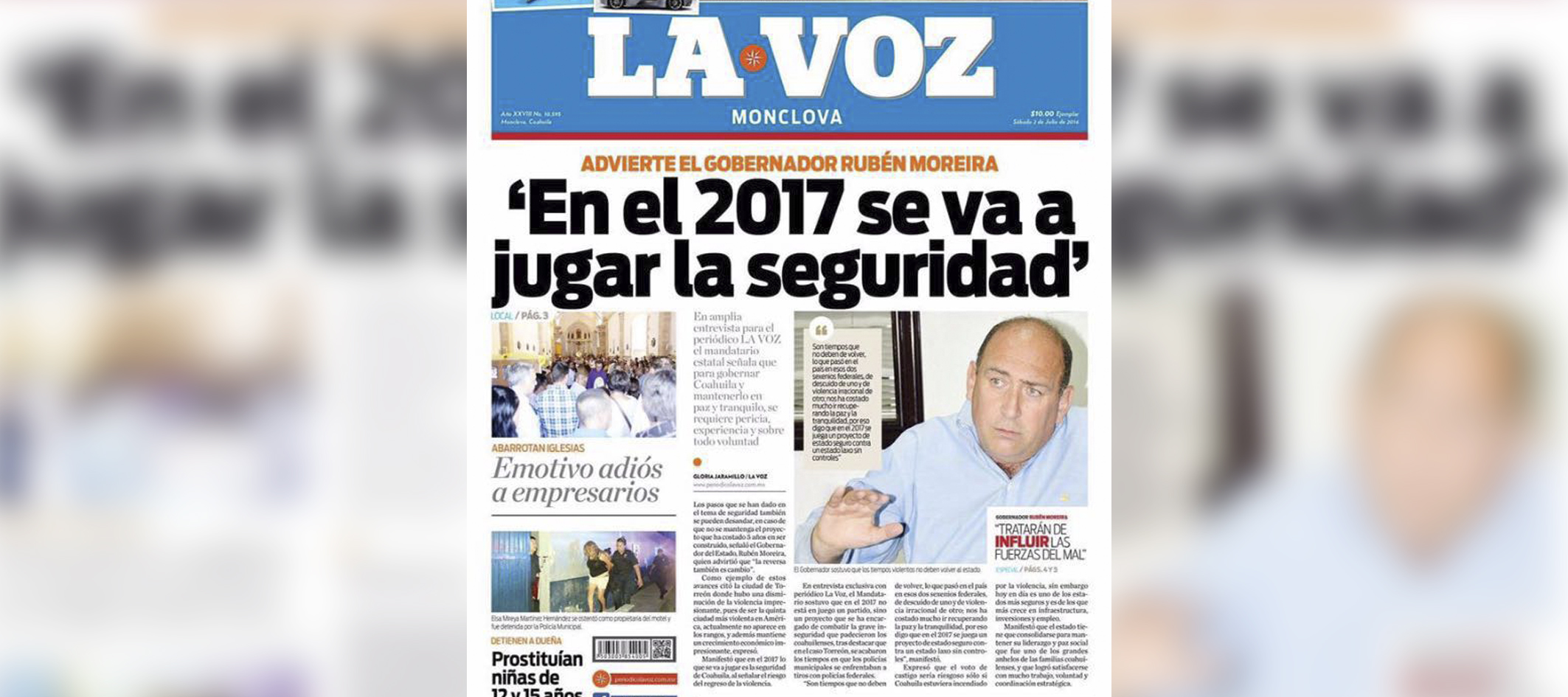 “En 2017 se va a jugar <br>la seguridad”: Rubén