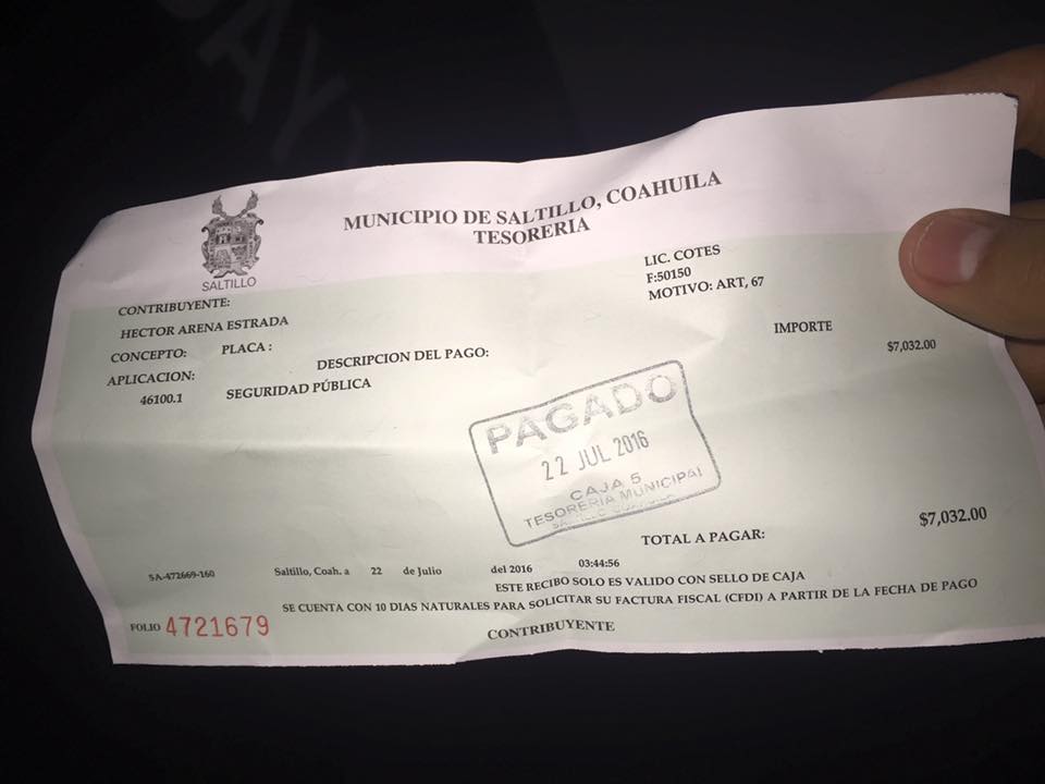 Otro abuso de la Policía Municipal de Saltillo