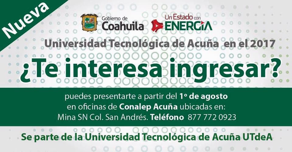 Invita Rubén a ingresar en la Universidad Tecnológica de Acuña