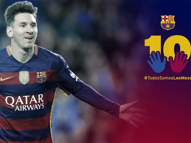Lanza Barça el #TodosSomosLeoMessi