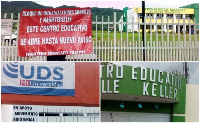 CNTE toma escuelas privadas en Chiapas