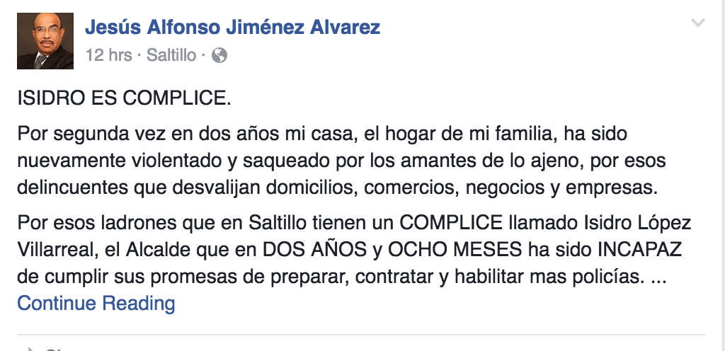 Isidro López, cómplice de <br>la delincuencia: periodista