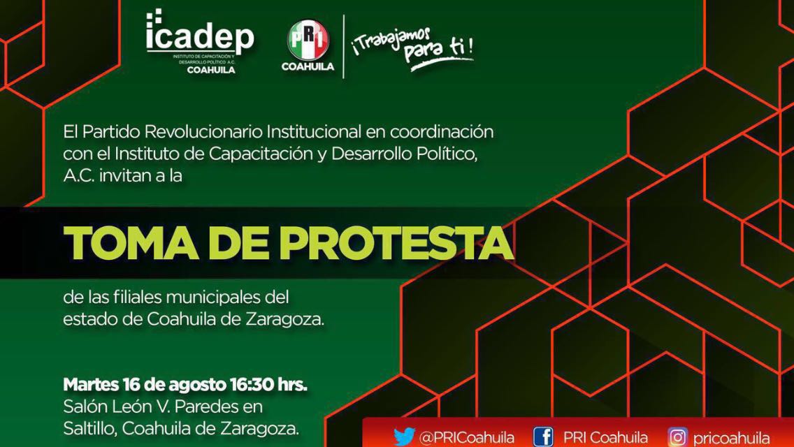 Tomarán protesta filiales municipales del Icadep Coahuila