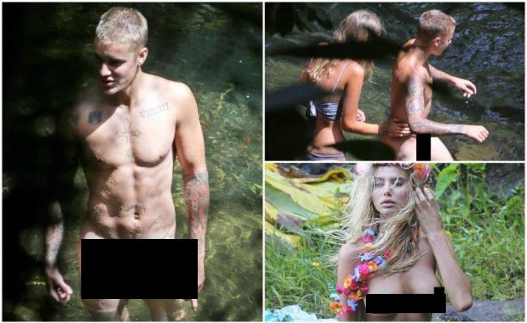 Justin Bieber disfruta de Hawaii al desnudo
