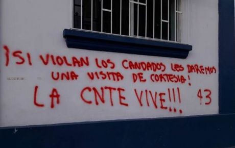 CNTE amenaza con pintas a quien pretenda dar clases en Chiapas