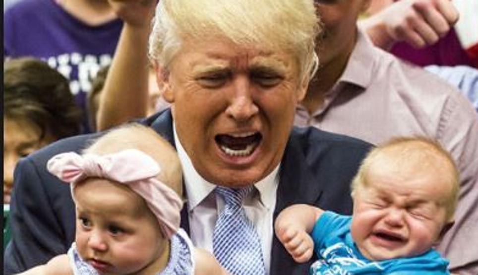 Trump echa a bebé llorón de su mitin