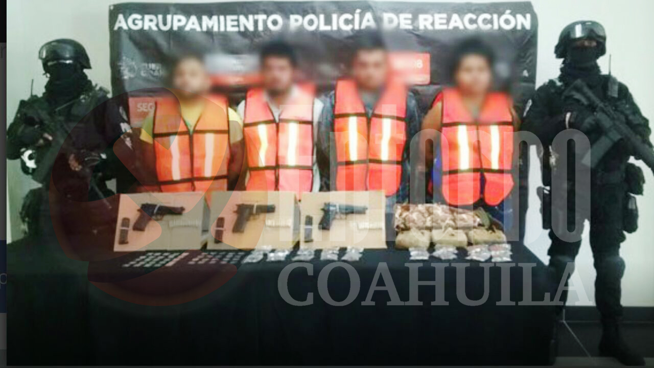 Detienen a 4 con armas y droga en PN