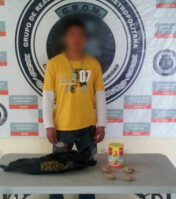 Detiene GROM a un joven en posesión de marihuana