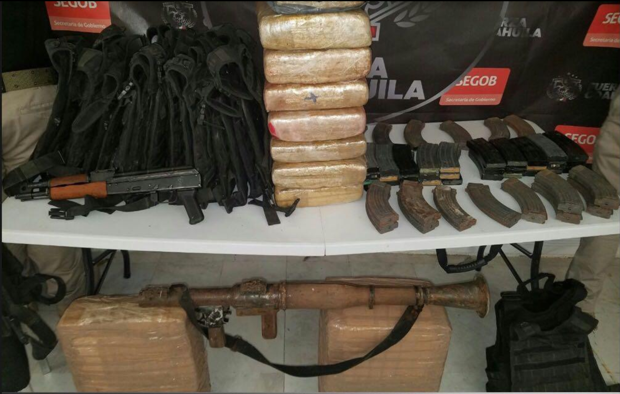 Decomisa Fuerza Coahuila <br>arsenal en Piedras Negras