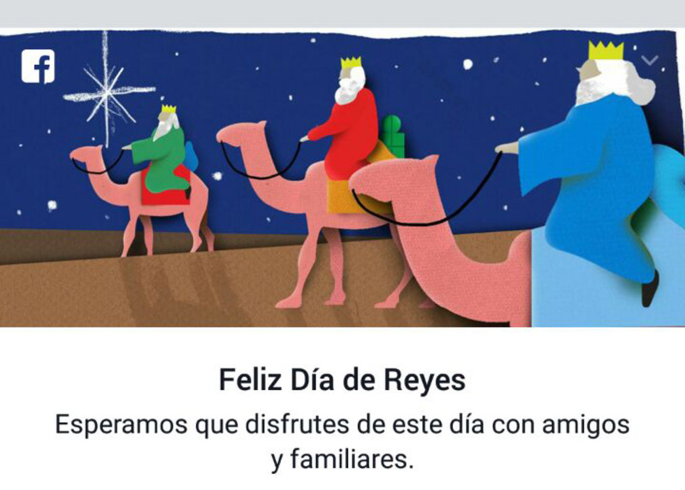 Desea un feliz día de los Reyes Magos a través de Facebook