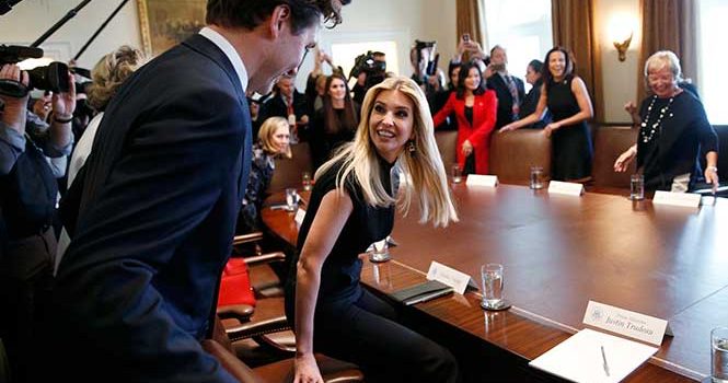 Ivanka Trump cautivada con Justin Tradeau
