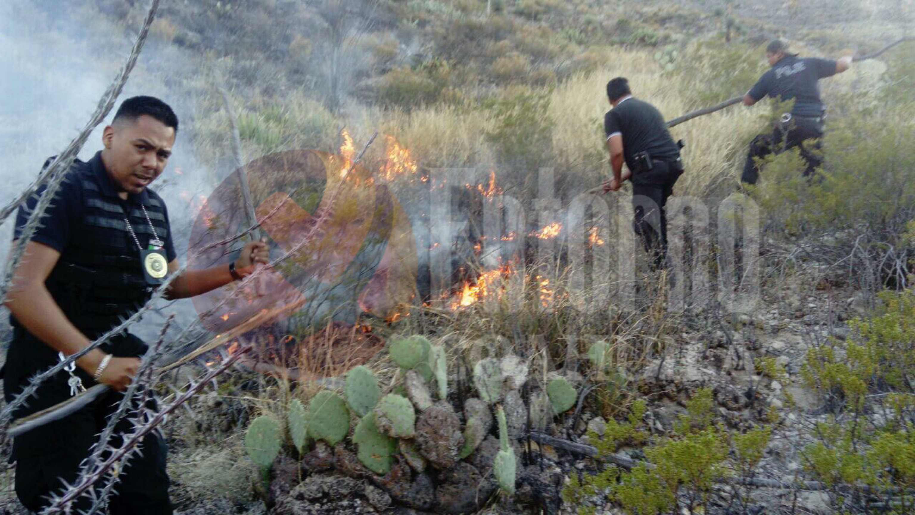 Arde pastizal en la Cuatrociénegas-San Pedro