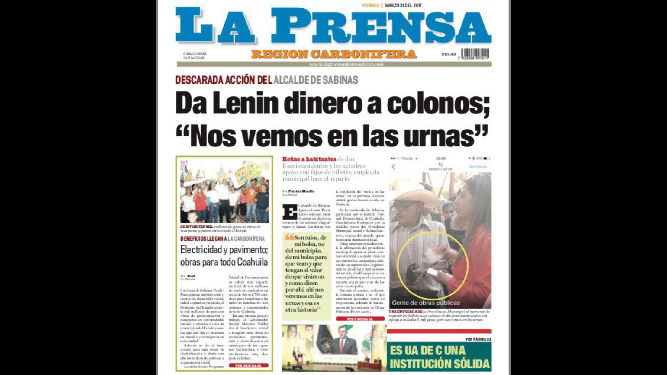 Da Lenin dinero a colonos; <br>“Nos vemos en las urnas”