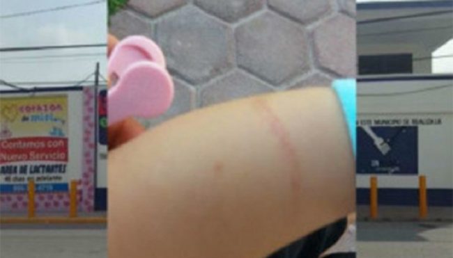 Amarran a bebé en guardería