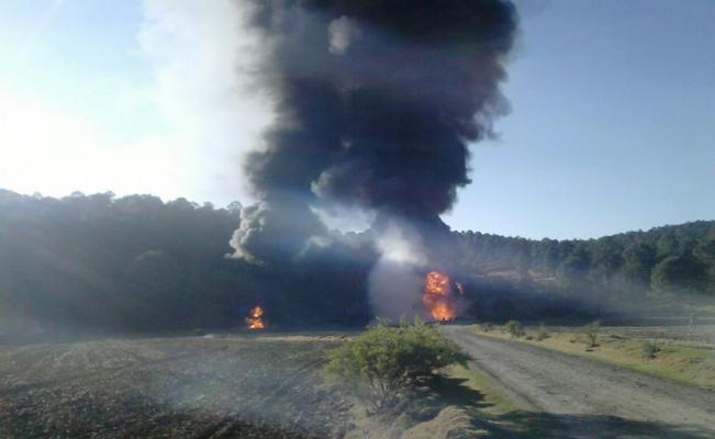 Se registra incendio en ducto de Nanacamilpa, Tlaxcala