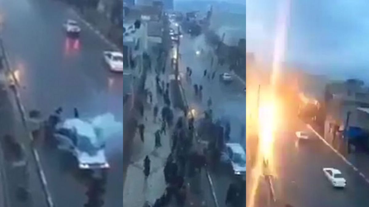 VIDEO: Rayo cae sobre auto en marcha