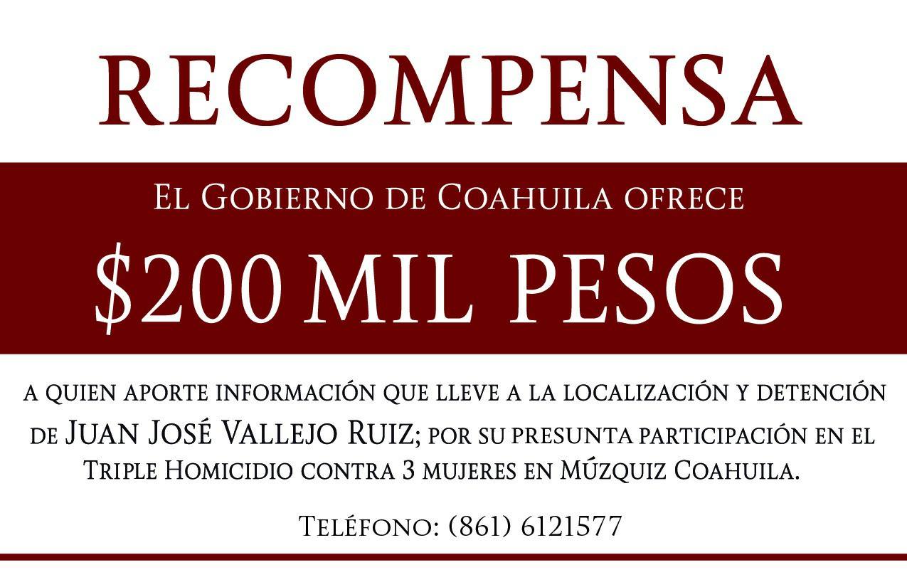 Ofrece Gobierno de Coahuila $200 mil de <br>recompensa por homicida de ancianas en Múzquiz