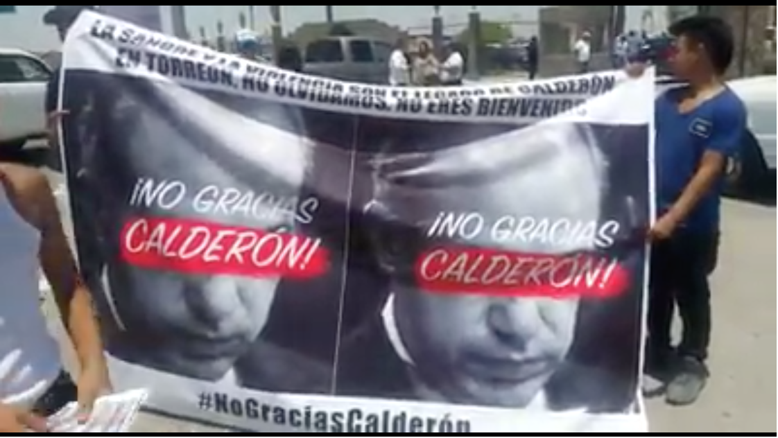 Reciben con repudio <br>a Calderón en Torreón