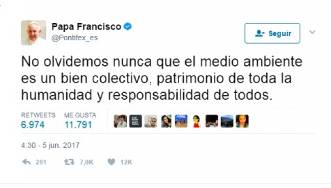 El Papa advierte que el medio ambiente es responsabilidad de todos