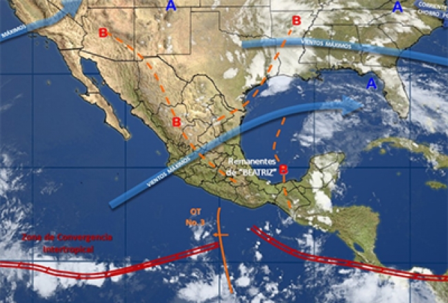 Se mantendrán rachas fuertes de viento y torbellinos en el norte y noreste del país