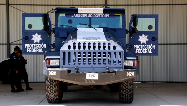 Vehículo blindado “Mamut”, listo para traslado seguro de delincuentes peligrosos