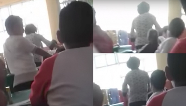 VIDEO: Maestra golpea e incita a pelear a uno de sus alumnos