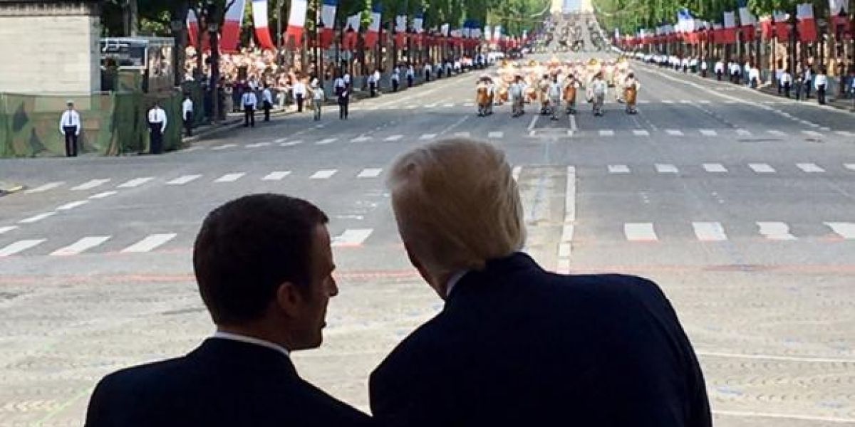 Trump encabeza desfile militar de Día Nacional de Francia