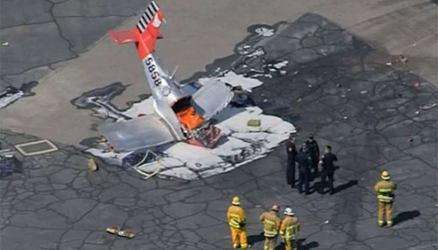 Se estrella avioneta en aeropuerto de California