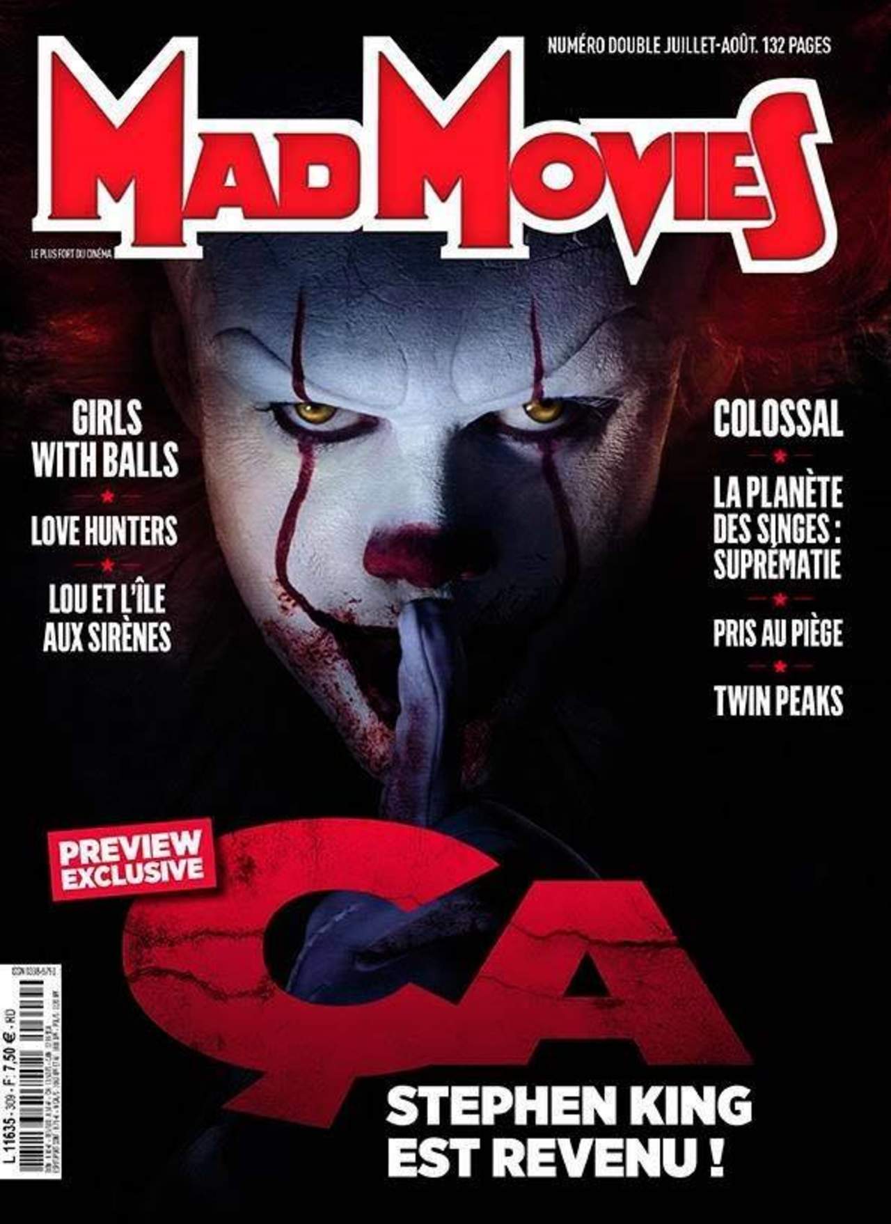 Revelan nueva imagen de Pennywise de “Eso” en portada de revista