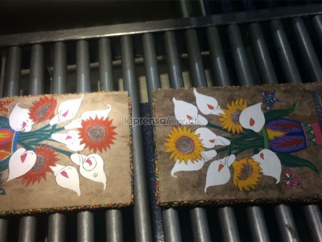 Decomisan pinturas con mariguana que provenían de Oaxaca