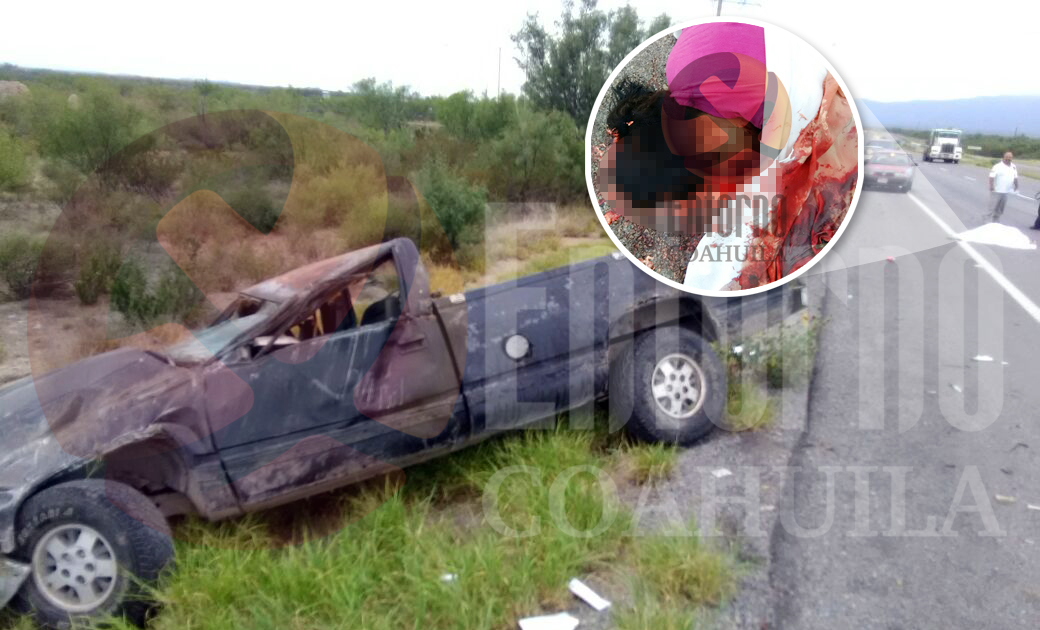 Muere joven mujer en volcadura en la Sabinas-Monclova; hay seis heridos