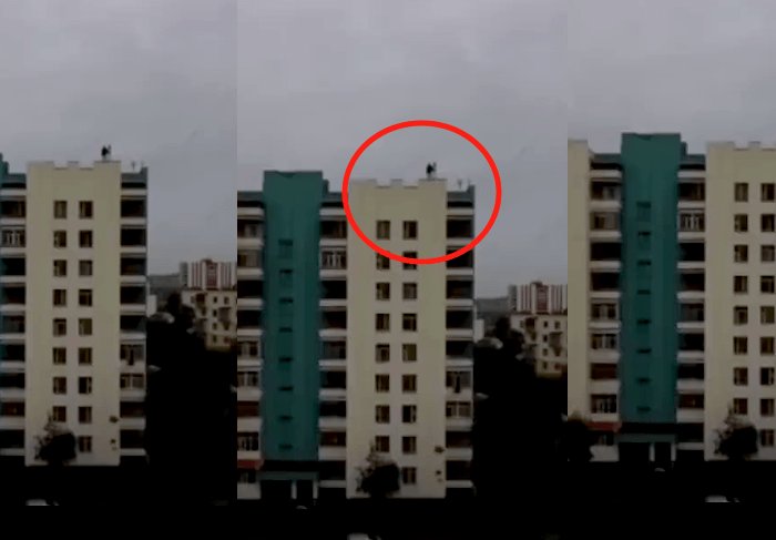 VIDEO: dos amigas saltan juntas desde un noveno piso