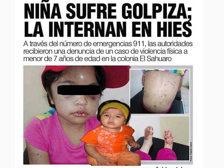 Niña golpeada en Sonora pudo ser robada en el Edomex