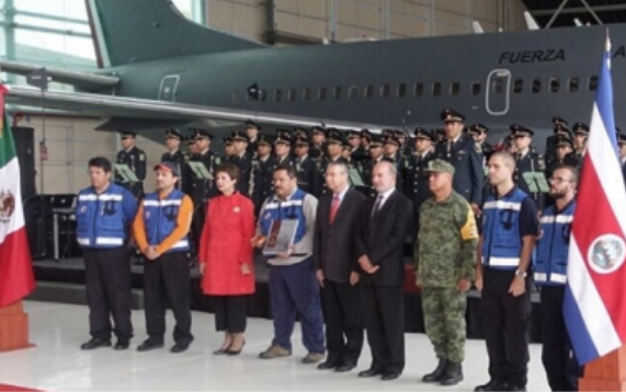 Despide México a expertos de Costa Rica tras apoyar en labores por sismo