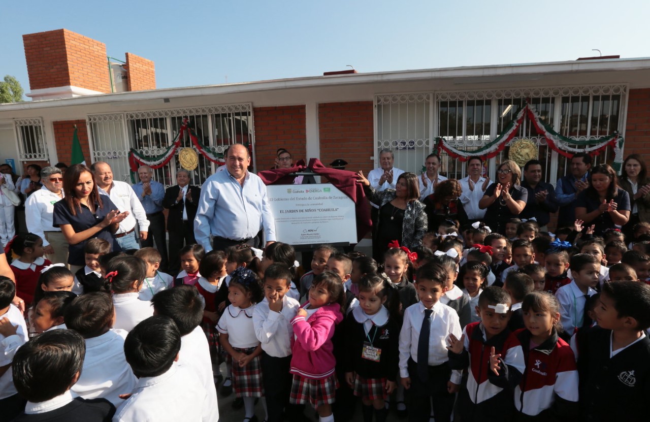 Entrega Rubén Moreira Valdez nuevas instalaciones del Jardín de Niños “Coahuila”