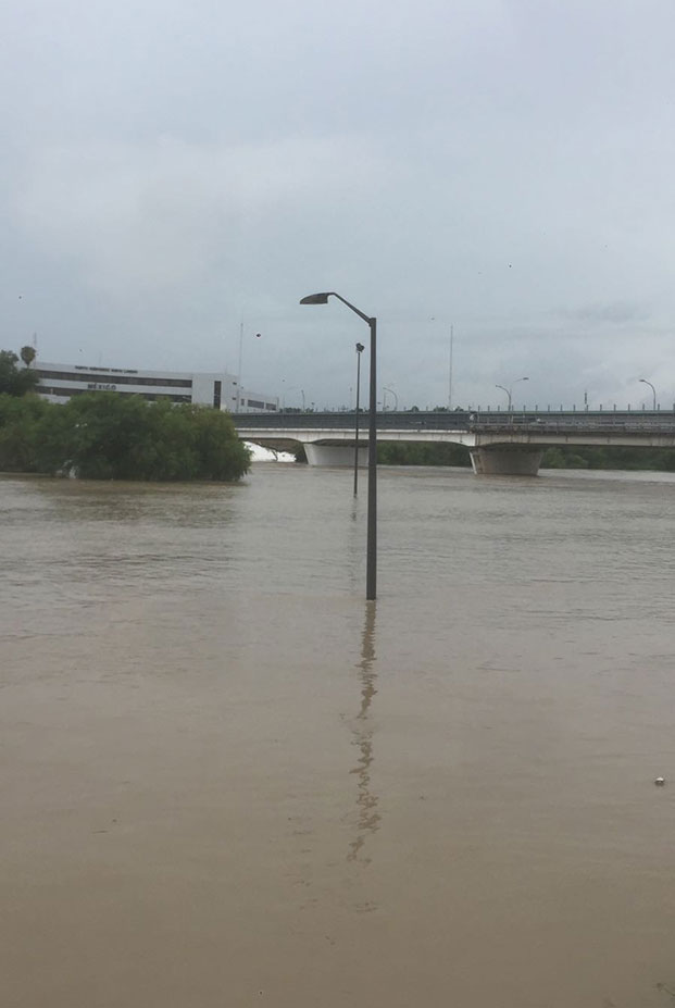 Río Bravo sube hasta cinco metros por lluvias