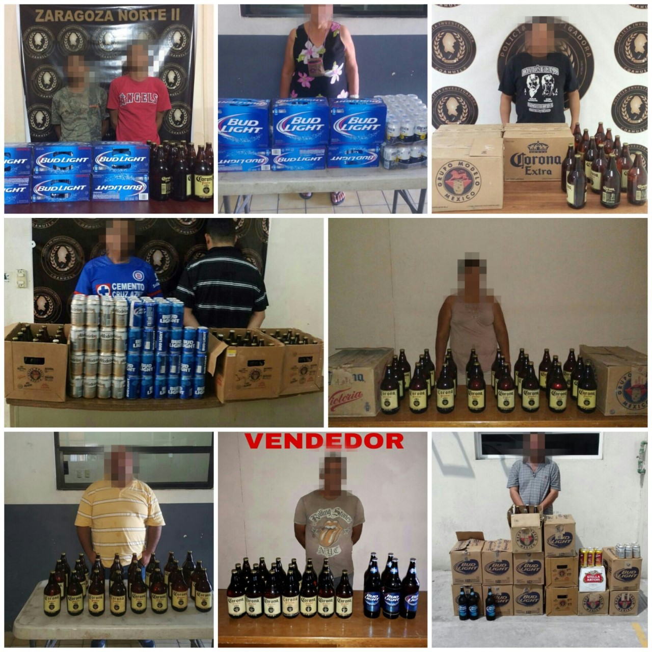 Detienen en Coahuila a ocho personas por venta de bebidas alcohólicas