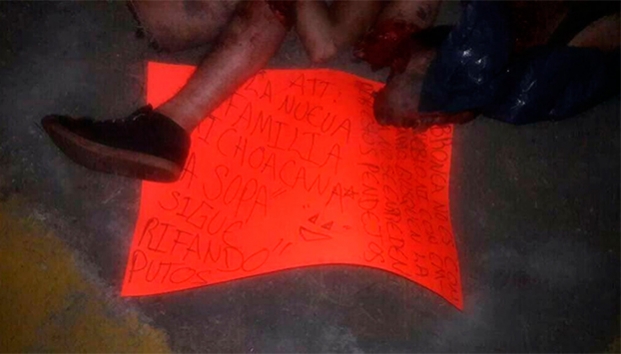 Hallan dos hombres desmembrados y con narcomensaje