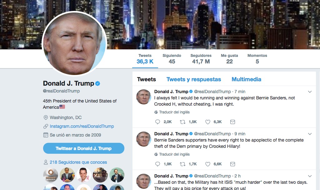 Cree Trump que suspensión de su Twitter muestra impacto de sus palabras