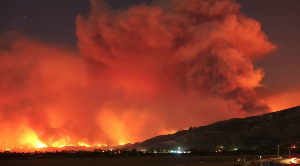 Incendio Thomas, el quinto mas grande en la historia de California