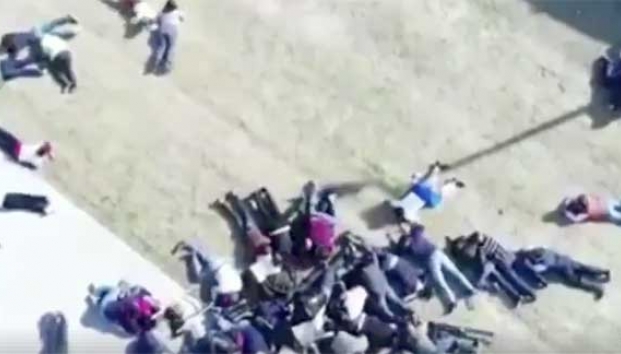 Dron capta balacera en Nuevo Laredo