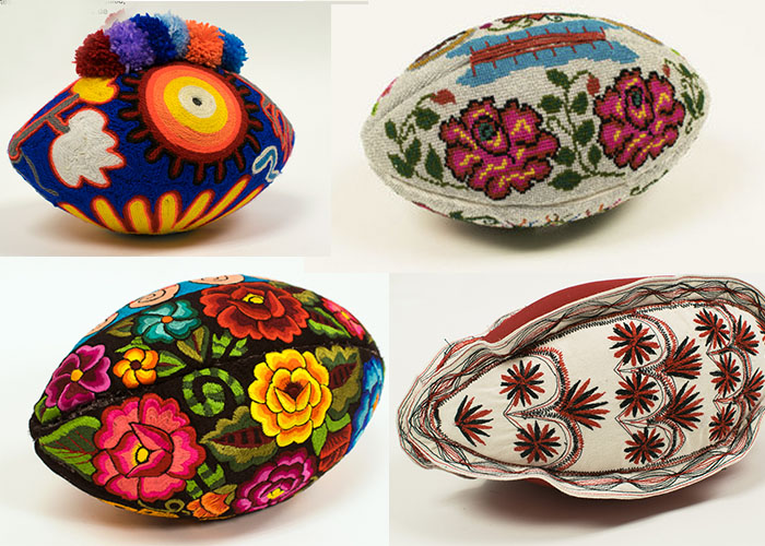 Indígenas convierten balones de la NFL en obras de arte  