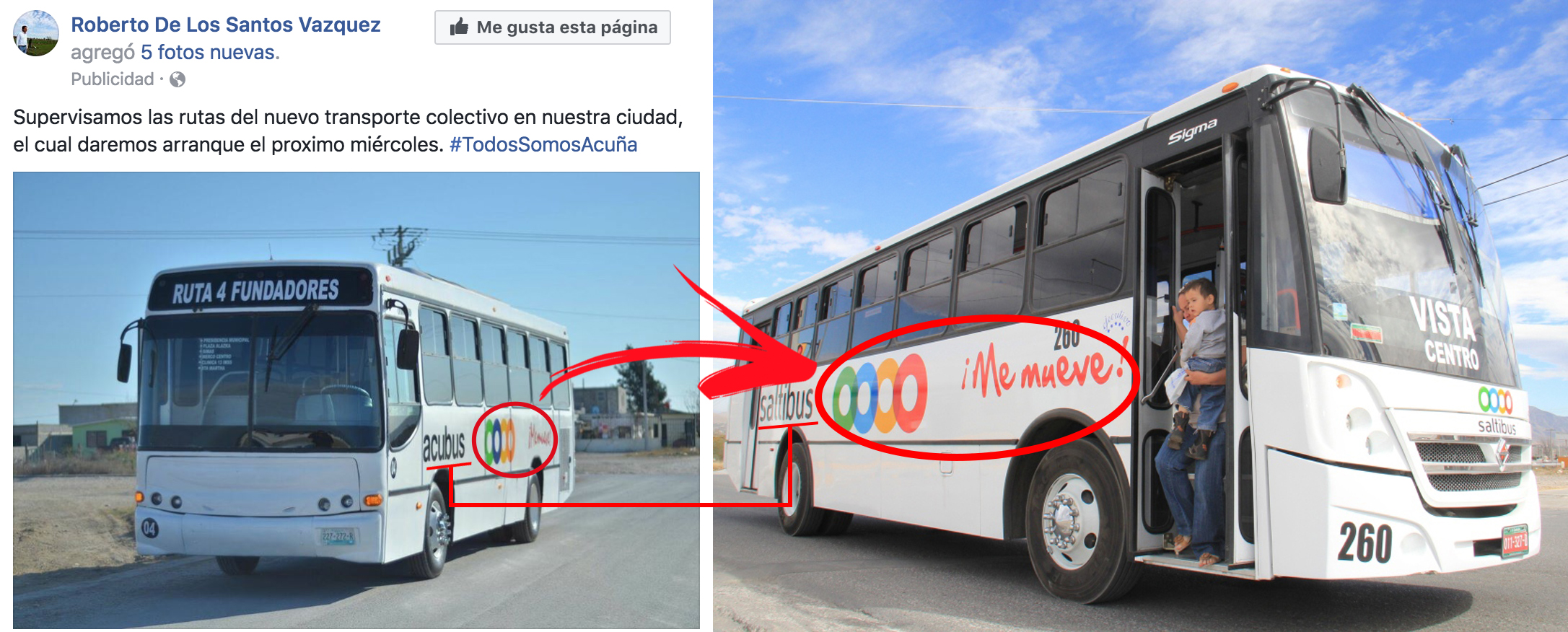 Regaló Isidro camiones del Saltibus a Lenin <br>mientras saltillenses sufrían del pésimo servicio