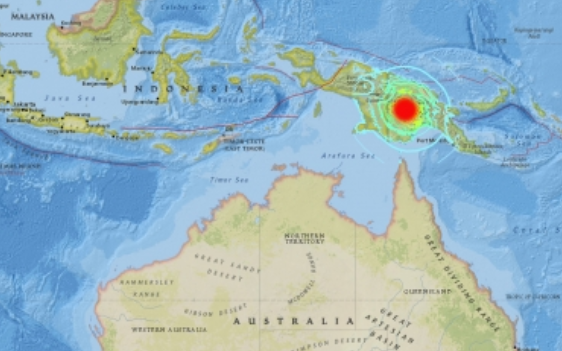 Reportan fuerte sismo de magnitud 6.6 en Papúa Nueva Guinea